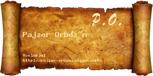 Pajzer Orbán névjegykártya